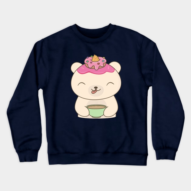 Kawaii Cute Polar Bear T-Shirt Crewneck Sweatshirt by happinessinatee